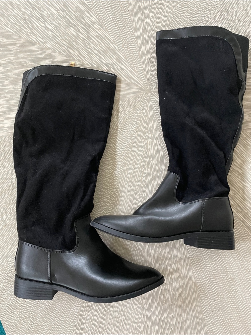 Liz Claiborne LC Riverside Black Synthetic Knee High Riding Boots Size 7M